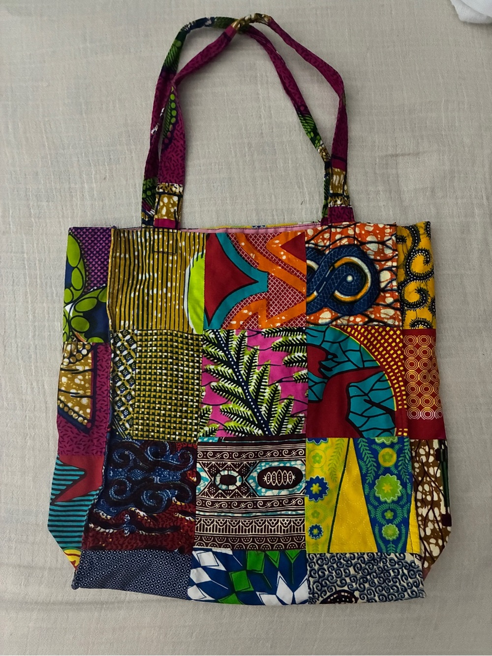 Gorgeous Boho Chic Unique Handmade Patchwork Vibrant Tote Bag, Like New - Picture 2 of 16
